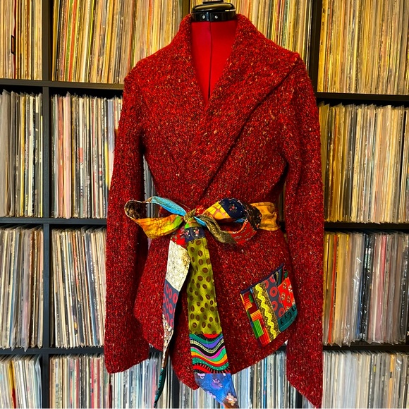 Vintage Sweaters - hooded patchwork wrap fishman donuts cozy winter pocket PHISH 💙⭕️🍁